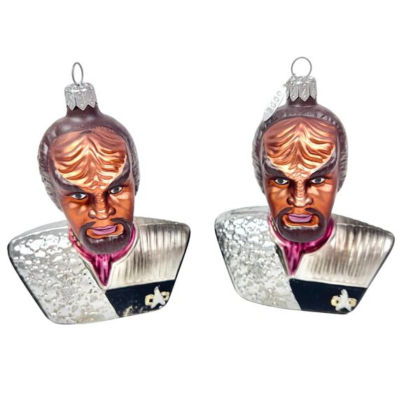 Star Trek Christmas Ornaments Lot of 6 Tribbles Tucker Worf Locutus of Borg Y2K - Picture 6 of 10